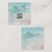 Summer Ocean Blue Beach  Wedding RSVP Card エンクロージャーカード (正面/裏面)
