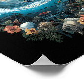 Summer Ocean Wave Surfing Tropical Beach Reef  ポスター (角)