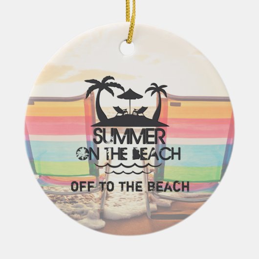 Summer on the  Beach | Personalized セラミックオーナメント (正面)