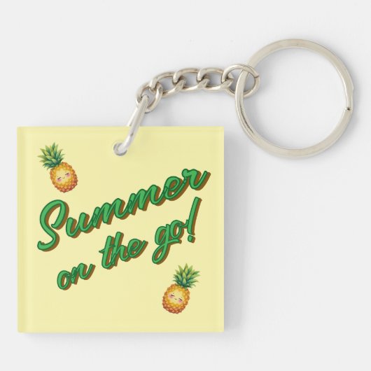 Summer On The Go Happy Pineapple Keychain キーホルダー (裏面)