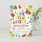Summer One Cool Dude 1st Birthday Invitation 招待状 (スタンド正面)