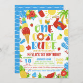 Summer One Cool Dude 1st Birthday Invitation 招待状 (正面/裏面)