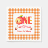 Summer One Cute Peach Birthday  スタンダードカクテルナプキン (正面)
