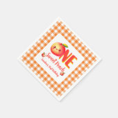 Summer One Cute Peach Birthday  スタンダードカクテルナプキン (角)