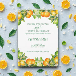 Summer Orange Citrus Fruit Wedding Invitation  招待状