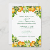 Summer Orange Citrus Fruit Wedding Invitation  招待状 (正面)