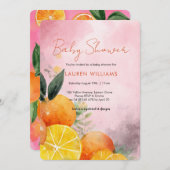 Summer Oranges Baby Shower invitation 招待状 (正面/裏面)