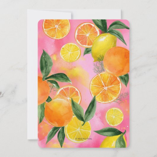 Summer Oranges Baby Shower invitation 招待状 (裏面)