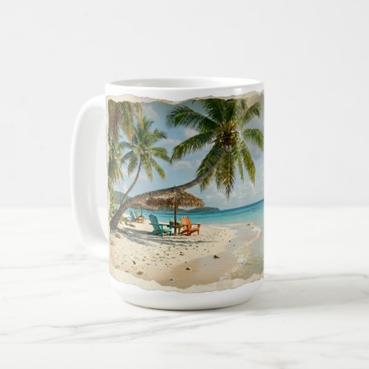 Summer Palm Beach Mug コーヒーマグカップ (正面左)