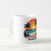 Summer Paradise Mode Retro Beach Mug コーヒーマグカップ (正面左)