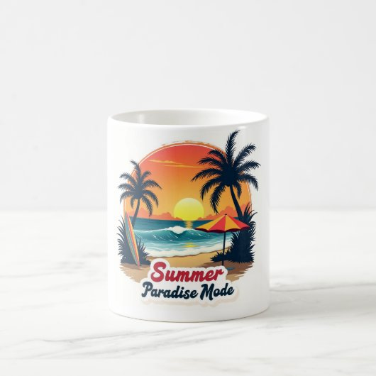 Summer Paradise Mode Retro Beach Mug コーヒーマグカップ (中央)