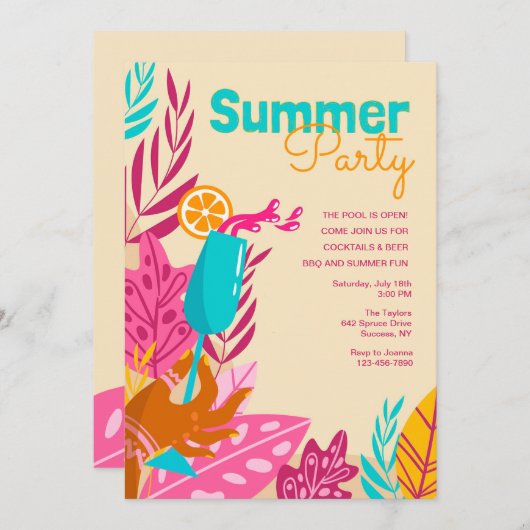 Summer Party 招待状 (正面/裏面)