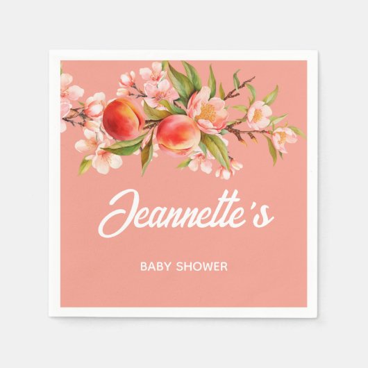 Summer Party Baby Shower スタンダードカクテルナプキン (正面)