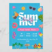 Summer Party Beach 招待状 (正面/裏面)