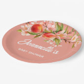 Summer Party Floral Baby Shower ペーパープレート (アングル)