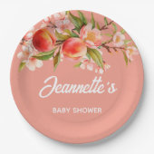Summer Party Floral Baby Shower ペーパープレート (正面)
