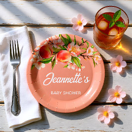 Summer Party Floral Baby Shower ペーパープレート