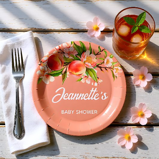 Summer Party Floral Baby Shower ペーパープレート