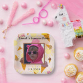 Summer party ice cream ペーパープレート (パーティー)