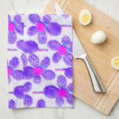 Summer Pastel Chalk Floral Kitchen Towel キッチンタオル (四つ折り)
