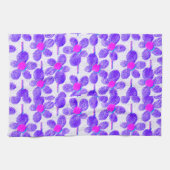 Summer Pastel Chalk Floral Kitchen Towel キッチンタオル (横)