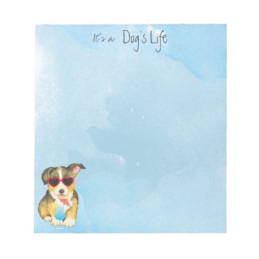 Summer Pembroke Welsh Corgi ノートパッド (正面)