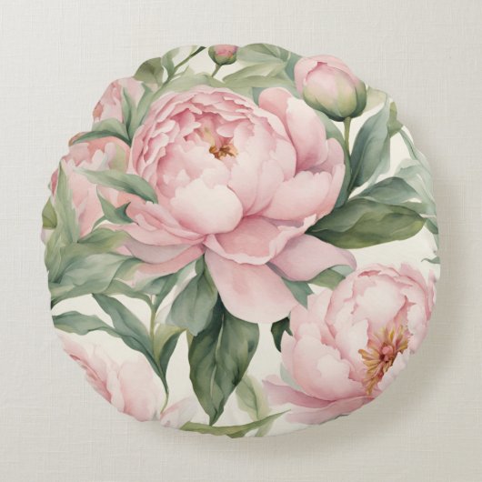 Summer Peonies ラウンドクッション (正面)