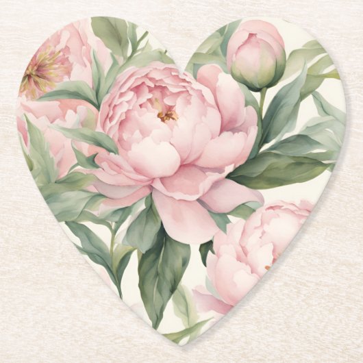 Summer Peonies Coasters, Many Styles Available  ペーパーコースター (正面)