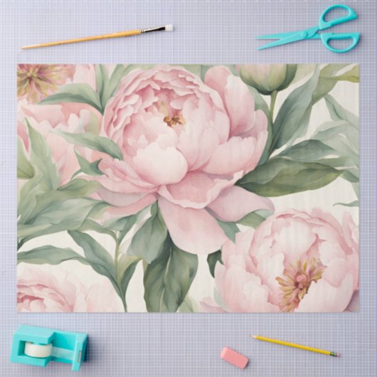 Summer Peonies Coasters, Many Styles Available  薄葉紙 (クラフト)