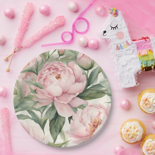 Summer Peonies Thermal  ペーパープレート (パーティー)