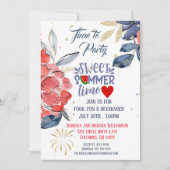 Summer Picnic Barbeque Party Invitation 招待状 (正面)