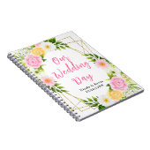 Summer Pink and Yellow Floral Wedding Planner ノートブック (右側)