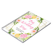 Summer Pink and Yellow Floral Wedding Planner ノートブック (左側)