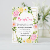 Summer Pink and Yellow Flowers and Foliage エンクロージャーカード (スタンド正面)