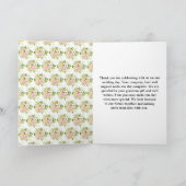 Summer Pink and Yellow Flowers and Foliage サンキューカード (内部)