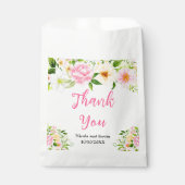 Summer Pink and Yellow Flowers and Foliage フェイバーバッグ (正面)