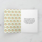 Summer Pink and Yellow Flowers Birthday サンキューカード (内部)