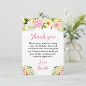 Summer Pink and Yellow Flowers Birthday サンキューカード (スタンド正面)