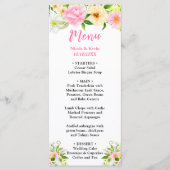 Summer Pink and Yellow Flowers Wedding メニュー (正面)