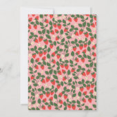 Summer Pink Strawberry Fruit Botanical Baby Shower 招待状 (裏面)