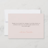 Summer Pink Wildflower Baby Shower サンキューカード (裏面)