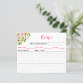 Summer Pink Yellow Floral Recipe Card (スタンド正面)