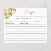 Summer Pink Yellow Floral Recipe Card (正面)