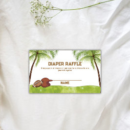 Summer Plam Football Diaper Raffle Baby Shower エンクロージャーカード