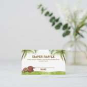 Summer Plam Football Diaper Raffle Baby Shower エンクロージャーカード (スタンド正面)