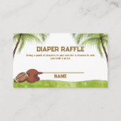 Summer Plam Football Diaper Raffle Baby Shower エンクロージャーカード (正面)