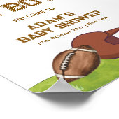 Summer Plam Tree Football Boy Baby Shower Welcome ポスター (角)