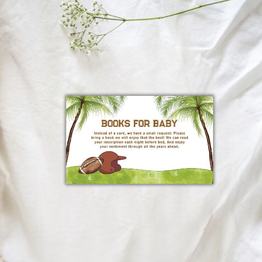 Summer Plam Tree Football Sport Books Baby Shower エンクロージャーカード