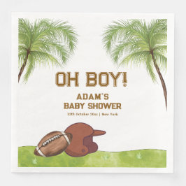 Summer Plam Tree Football Sport Boy Baby Shower