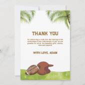 Summer Plam Tree Football Sport Boy Baby Shower  サンキューカード (正面)